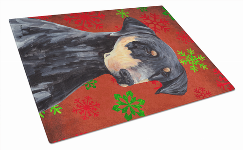 Christmas Design Dog Print Glass Cutting Board Large - SC9417LCB