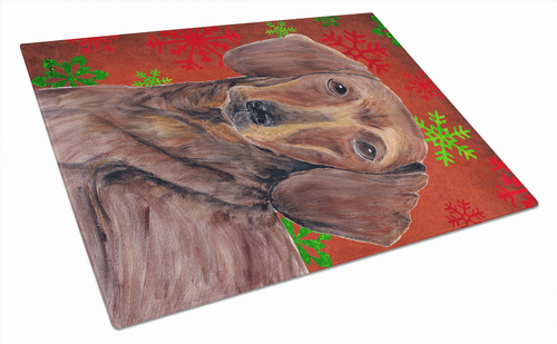 Christmas Design Dog Print Glass Cutting Board Large - SC9408LCB
