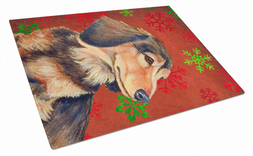 Christmas Design Dog Print Glass Cutting Board Large - LH9346LCB