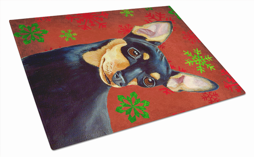 Christmas Design Dog Print Glass Cutting Board Large - LH9335LCB