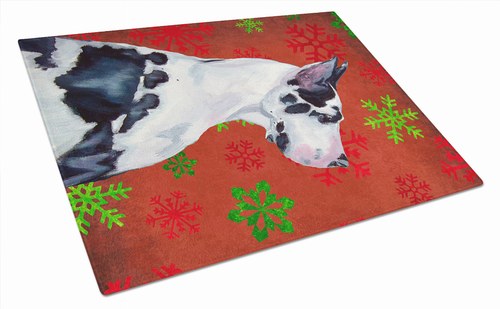 Christmas Design Dog Print Glass Cutting Board Large - LH9326LCB