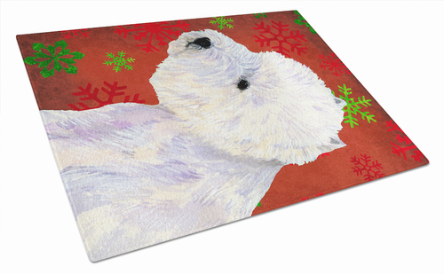 Christmas Design Dog Print Glass Cutting Board Large - LH9315LCB