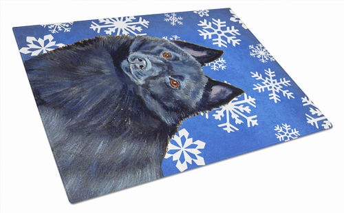 Christmas Design Dog Print Glass Cutting Board Large - LH9294LCB