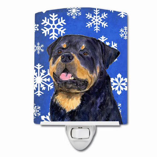 Snowflakes Holiday Dog Art Ceramic Night Light - SS4662CNL