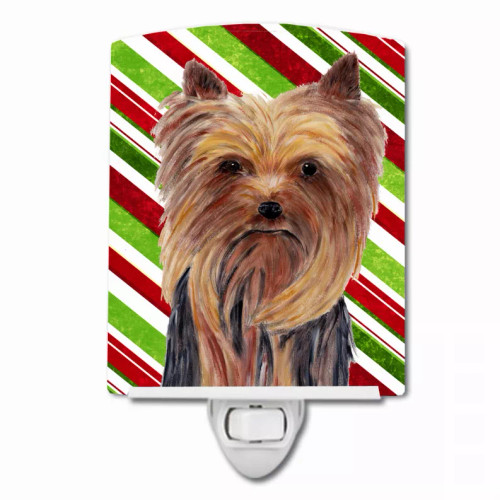 Candy Cane Holiday Christmas Dog Art Ceramic Night Light - S000213B001695P103018V000
