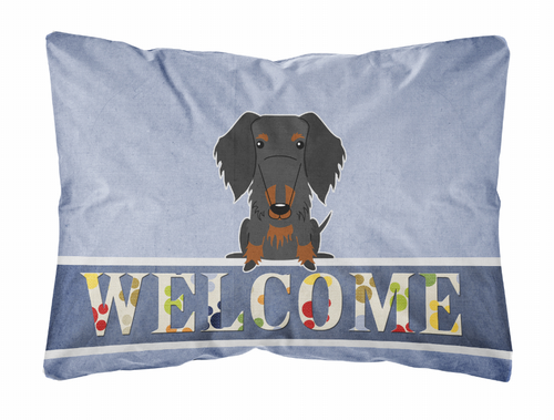 Welcome Dog Art Canvas Fabric Decorative Pillow - BB5708PW1216