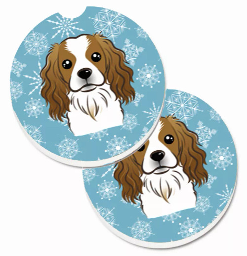 Dog Themed Holiday Christmas Cup Holder Car Coasters (Set of 2) - S000213B001695P076419V004