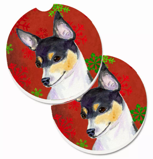 Dog Themed Holiday Christmas Cup Holder Car Coasters (Set of 2) - S000213B001695P076419V069