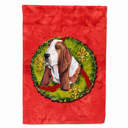 Christmas Wreath With Dog Flag Garden Size - S000213B001695P118820V000