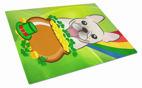 St. Patrick's Day Dog Print Glass Cutting Board Large - S000213B001695P037475V023