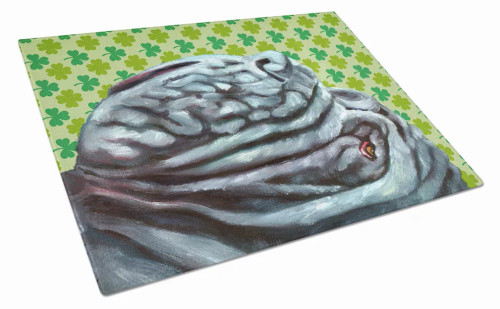 St. Patrick's Day Dog Print Glass Cutting Board Large - LH9568LCB