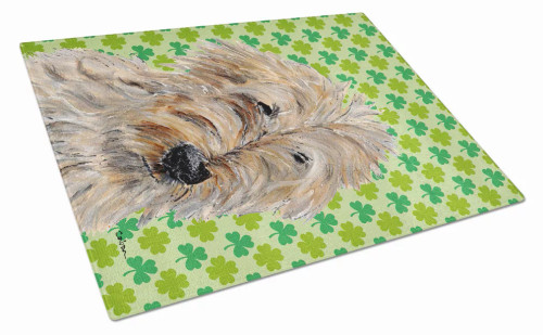 St. Patrick's Day Dog Print Glass Cutting Board Large - S000213B001695P037475V008
