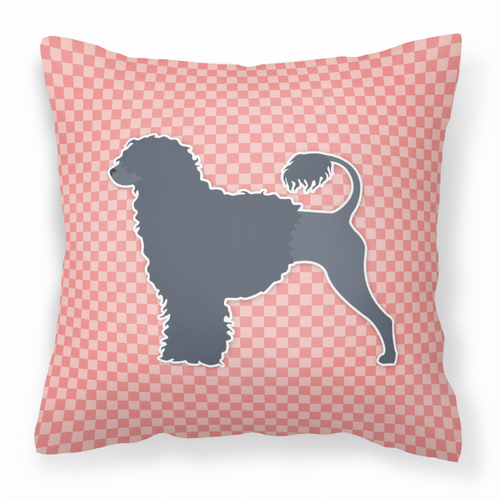 Checkerboard Print With Dog Fabric Decorative Pillow - BB3668PW1818