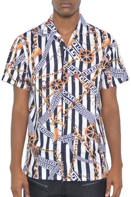 STATUS STRIPED SHORT SLEEVE SHIRT
