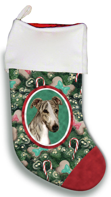 Greyhound Brindle - Best of Breed Christmas Stocking