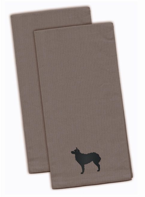 Dog Design Embroidered Kitchen Towel Set of 2 - BB3421GYTWE