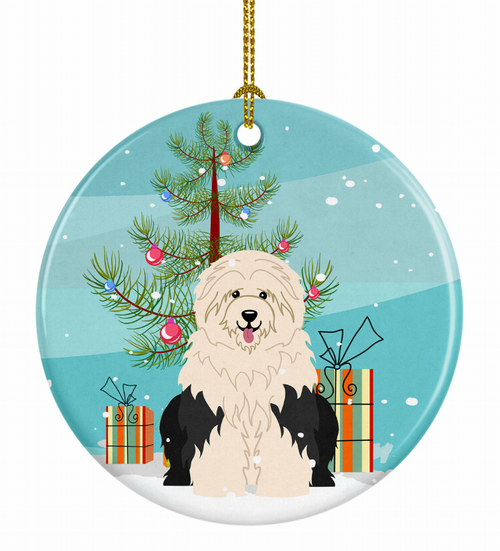 Christmas Tree and Dog on Ceramic Ornament - S000213B001695P116848V038