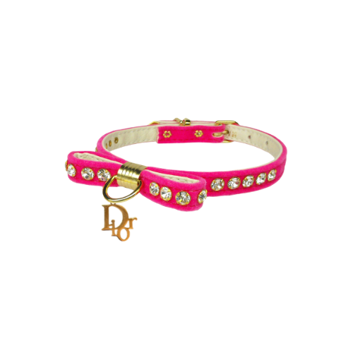 Dior-able Velvet Bow Dog Collar - S002142B002493P000927V007