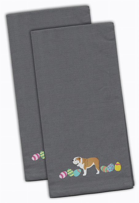 Easter Dog Design Embroidered Kitchen Towel Set of 2 - CK1636GYTWE
