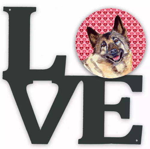 Dog Hearts Love and Valentine's Day Portrait Metal Wall Artwork LOVE - S000213B001695P012607V000