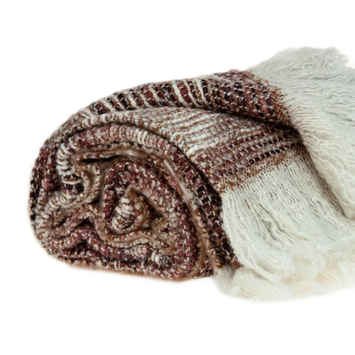 Parkland Collection Shiba Transitional Multicolored Handloomed 52" x 67" Wool Blend Throw Blanket - THRE21018