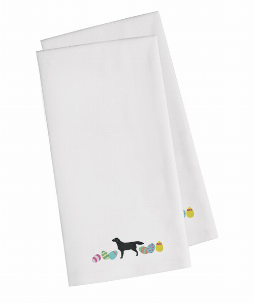 Easter Dog Design Embroidered Kitchen Towel Set of 2 - CK1611WHTWE