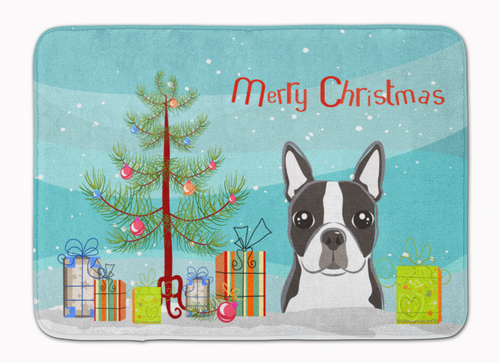 Christmas Tree Dog Art Machine Washable Memory Foam Mat - BB1575RUG