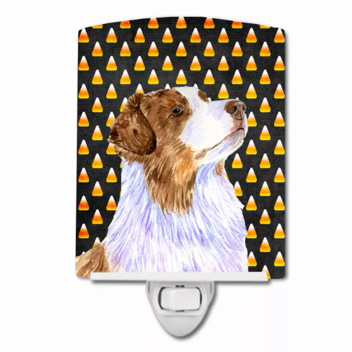 Candy Corn Halloween Dog Art Portrait Ceramic Night Light - S000213B001695P102767V000