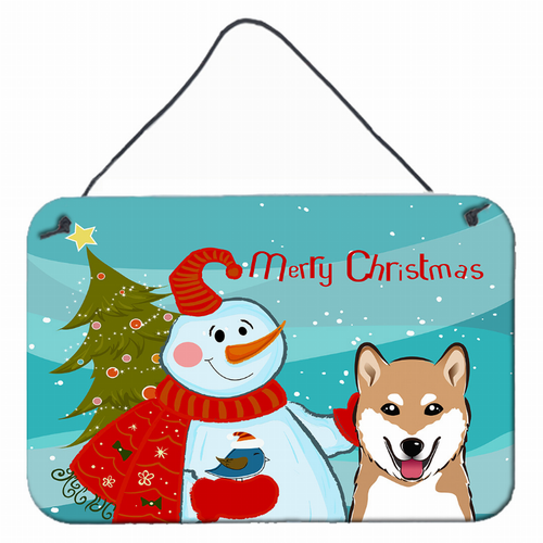 Snowman with Dog Art Wall or Door Hanging Prints - S000213B001695P057636V000