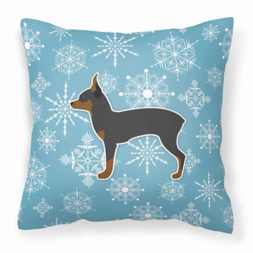 Winter Snowflake With Dog Fabric Decorative Pillow - S000213B001695P073813V000