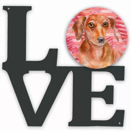 Dog Love & Hearts Metal Wall Artwork - S000213B001695P012531V000