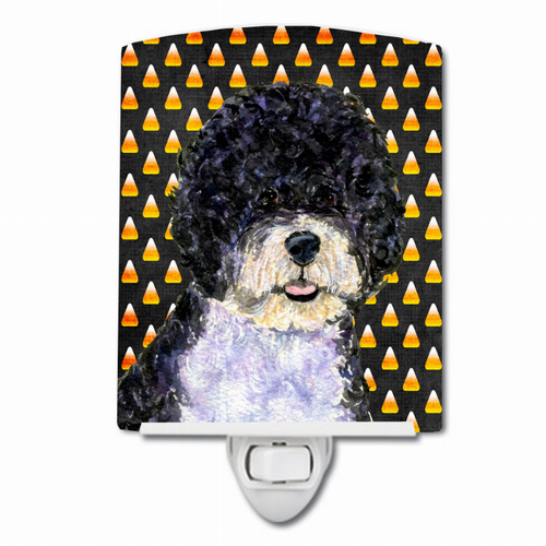 Candy Corn Halloween Dog Art Portrait Ceramic Night Light - SS4284CNL