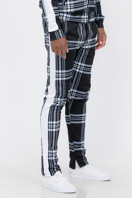 Plaid Out Track Pants - P151-BLKWHITE-M