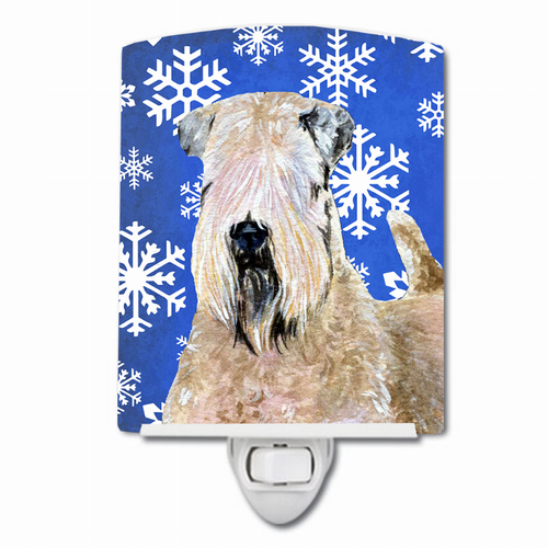 Snowflakes Holiday Dog Art Ceramic Night Light - SS4631CNL