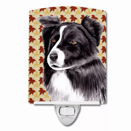 Fall Leaves Dog Art Portrait Ceramic Night Light - S000213B001695P103285V000