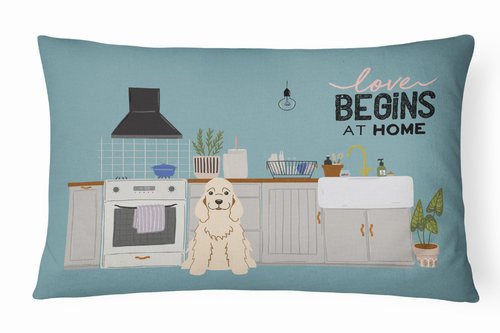 Dog Kitchen Scene Art Canvas Fabric Decorative Pillow - S000213B001695P020441V000