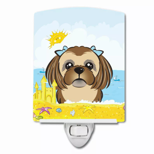Summer Beach Design with Dog Ceramic Night Light - S000213B001695P099448V000
