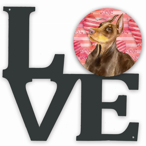 Dog Love & Hearts Metal Wall Artwork - S000213B001695P012533V000