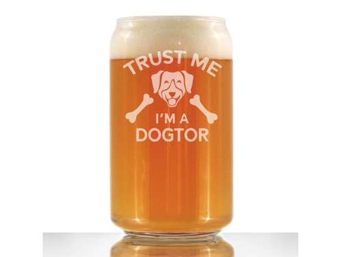 Dogtor Beer Can Pint Glass - Veterinarians Gifts and Decor