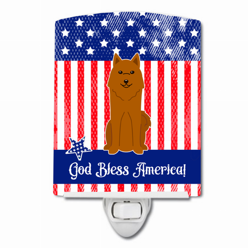 American Flag Design with Dog Ceramic Night Light - S000213B001695P099543V000