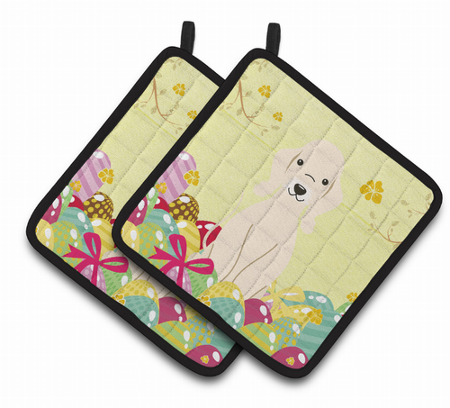 Easter Eggs Dog Pair of Pot Holders - S000213B001695P083193V027