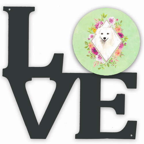 Dog Breed Flowers Design Metal Wall Artwork LOVE - CK4389WALV