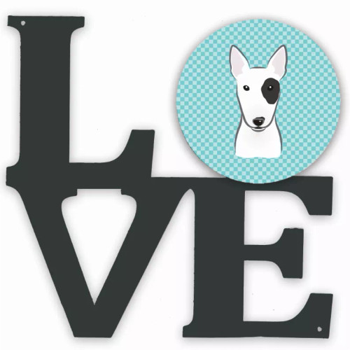 Checkerboard Dog Face Metal Wall Artwork LOVE - S000213B001695P011297V000