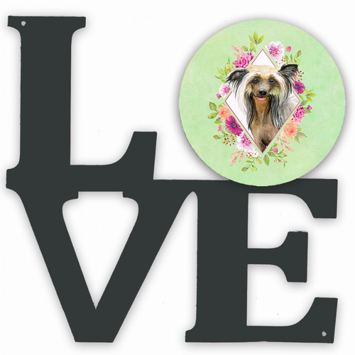 Dog Breed Flowers Design Metal Wall Artwork LOVE - S000213B001695P011150V000