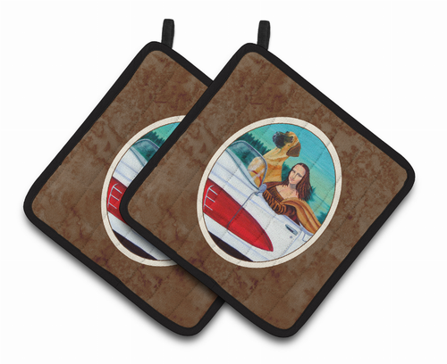 Dog on Pair of Pot Holders-213-638508401625-2