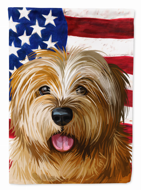 American Flag with Dog Artwork Flag Canvas House Size - CK6627CHF