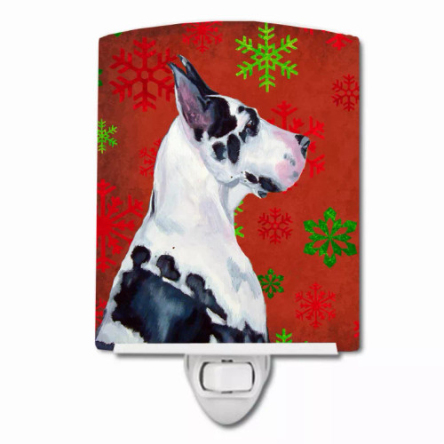Snowflakes Holiday Dog Art Ceramic Night Light - S000213B001695P102880V000