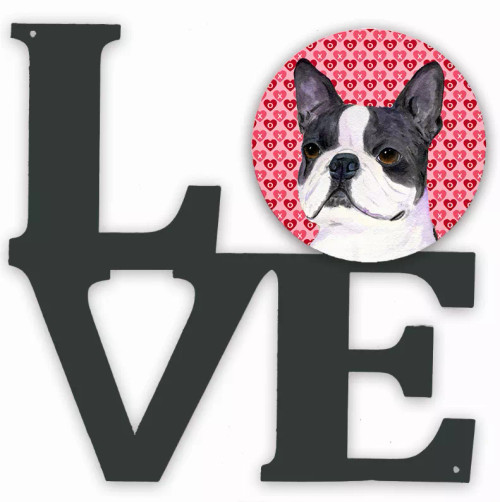 Dog Hearts Love and Valentine's Day Metal Wall Artwork LOVE - S000213B001695P012739V016