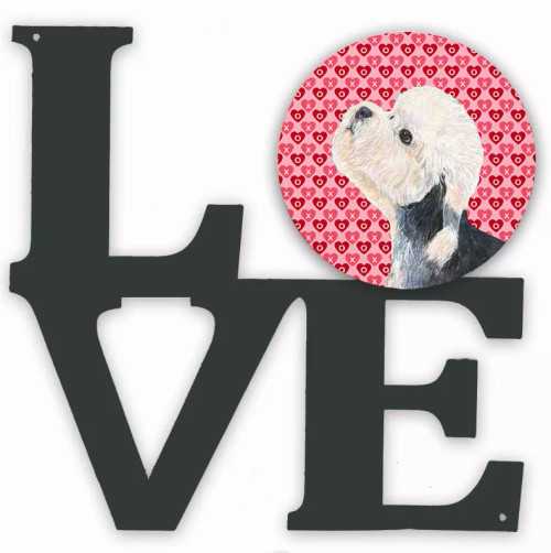 Dog Hearts Love and Valentine's Day Metal Wall Artwork LOVE - S000213B001695P012739V029
