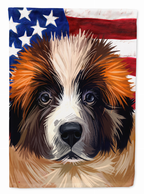American Flag with Dog Artwork Flag Canvas House Size - CK6622CHF